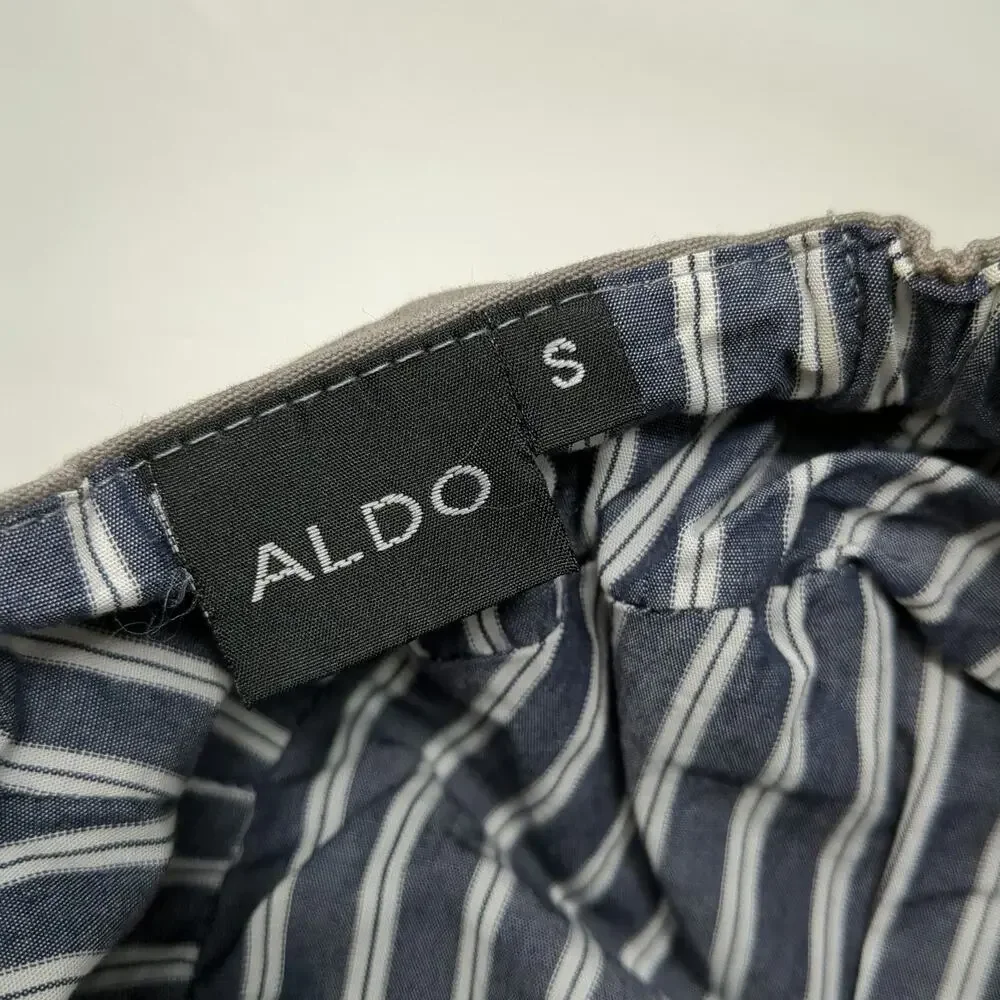 ALDO Army Cap Beige S 100% Cotton Striped Lining Elastic Back Lightweight Hat